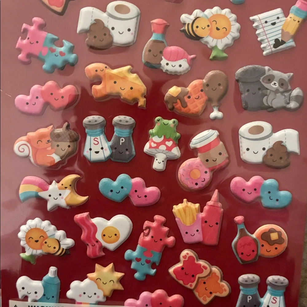 Valentine's Day Party Supplies - 264 Stickers & 6 Squishy Stress Hearts
